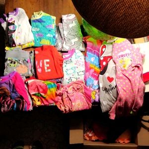 12 pairs of girls size 7/8 pajama bundle